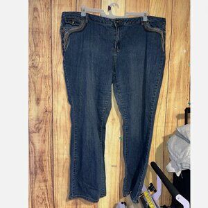 B. Street Women's Denim Pants Straight Leg Blue Size 20W